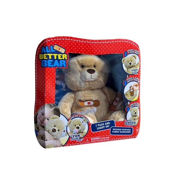All Better Bear - Talking Boo Boo Pliush Toy Teddy w/ Bandages NEW - Picture 1 of 6